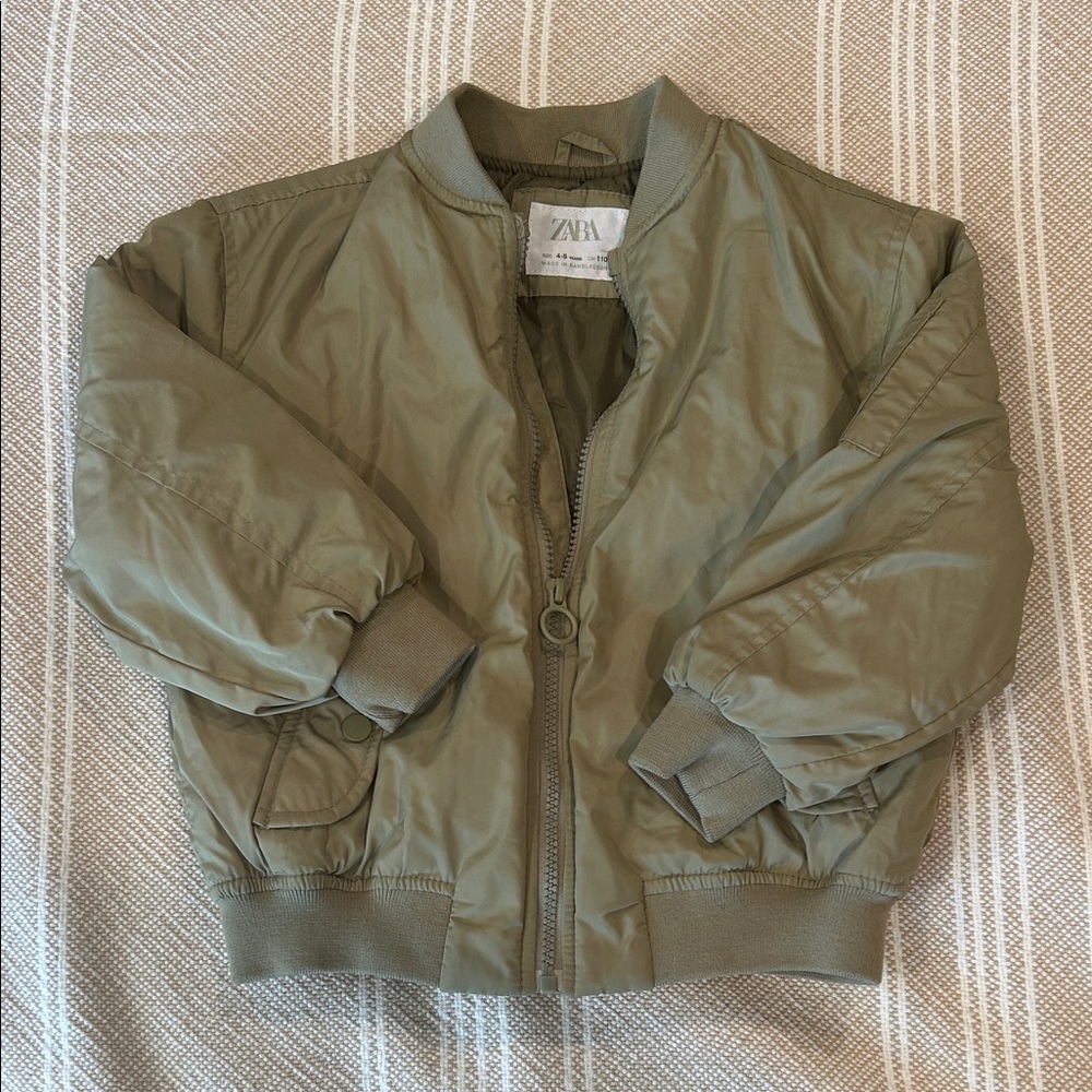 Zara Kids Olive Bomber Jacket 4-5T